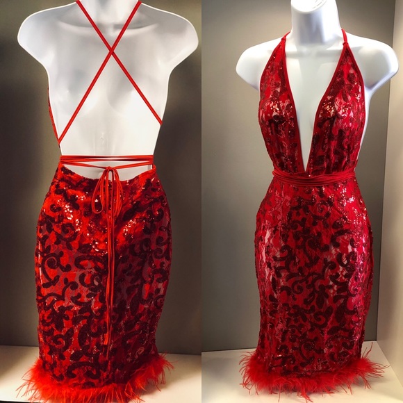 House of Lenceria Dresses & Skirts - Red Sequins Dress
